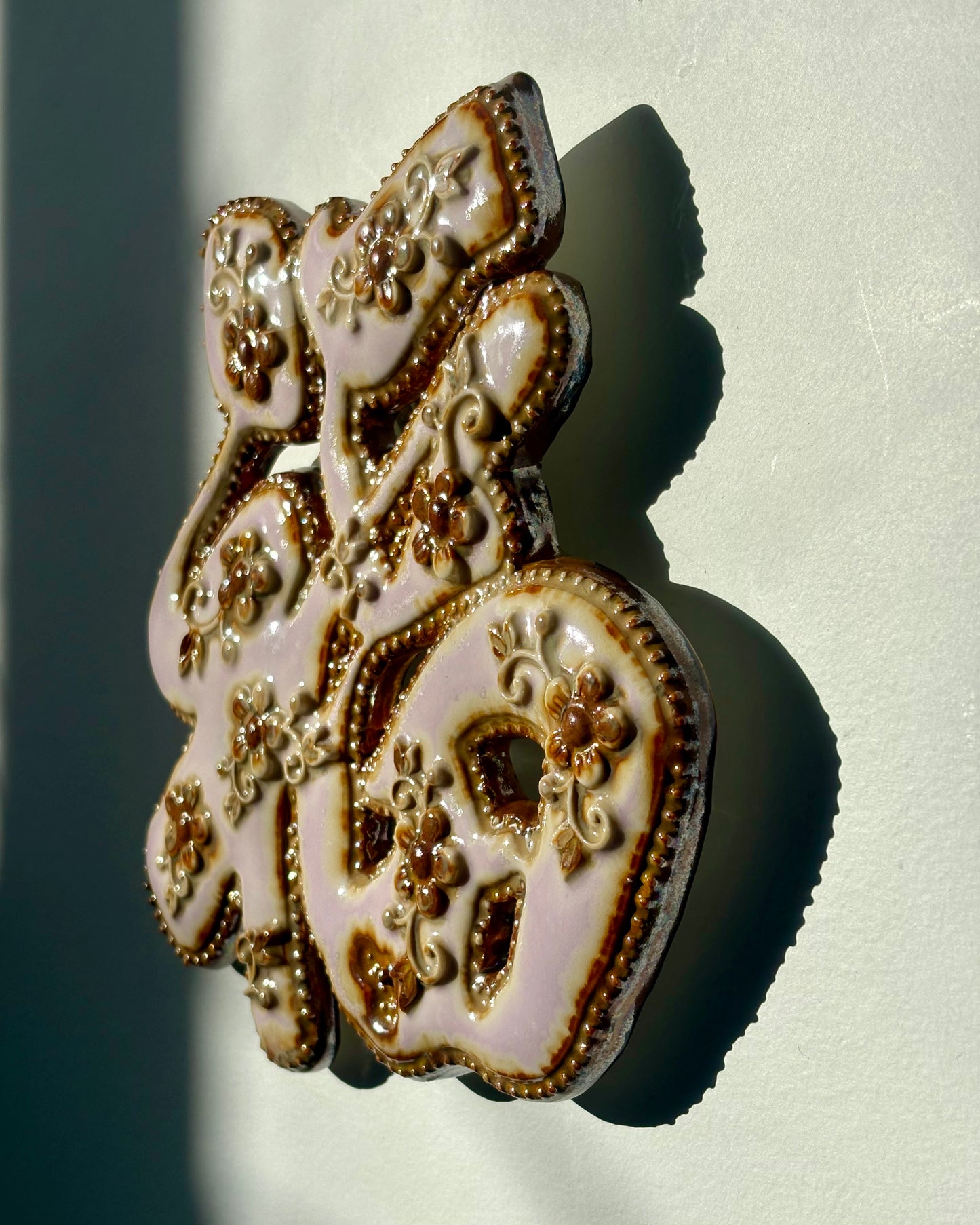 Fook Good Fortune ceramic wall hanging