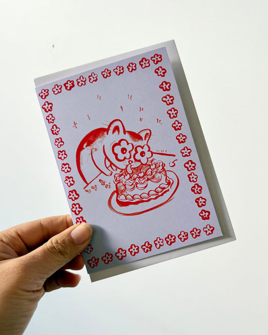 Naughty Cat Greeting Card