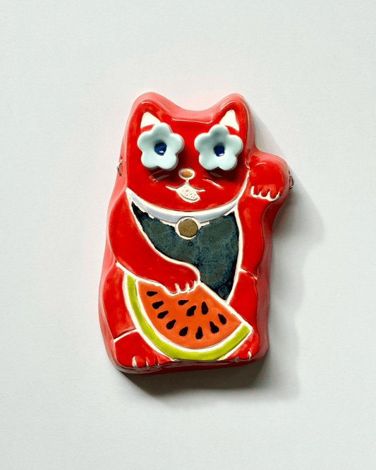 Lucky Cat Wall Hanging Watermelon - Panda